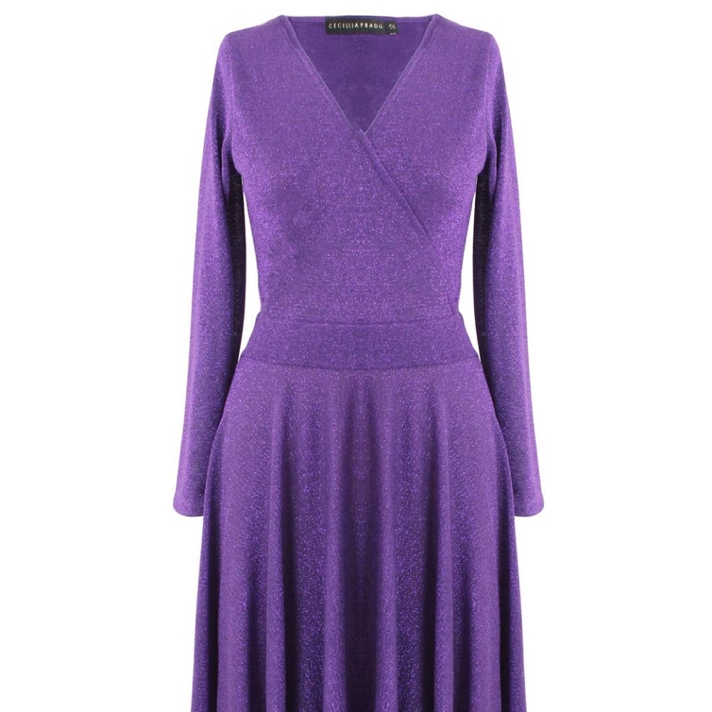 Cecilia Prado Sparkly Purple Midi Dress
